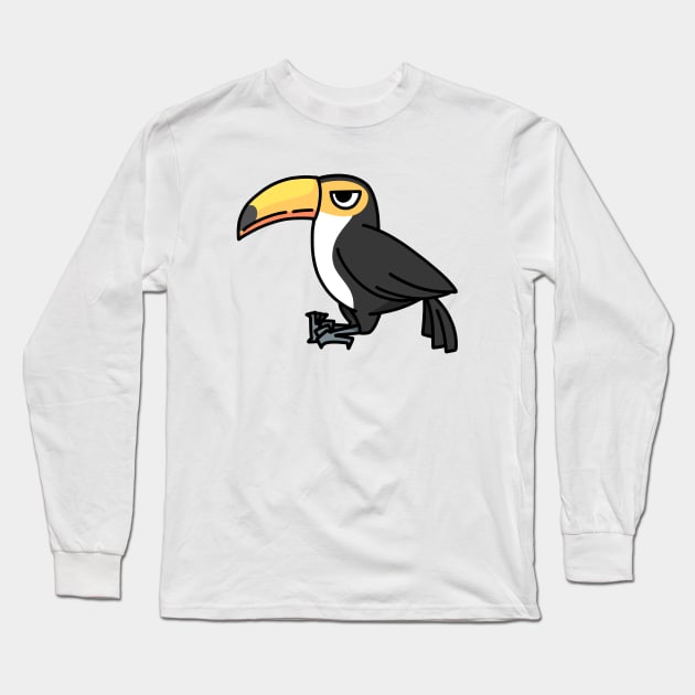 cute toucan cartoon drawing graphic Long Sleeve T-Shirt by Radi-SH